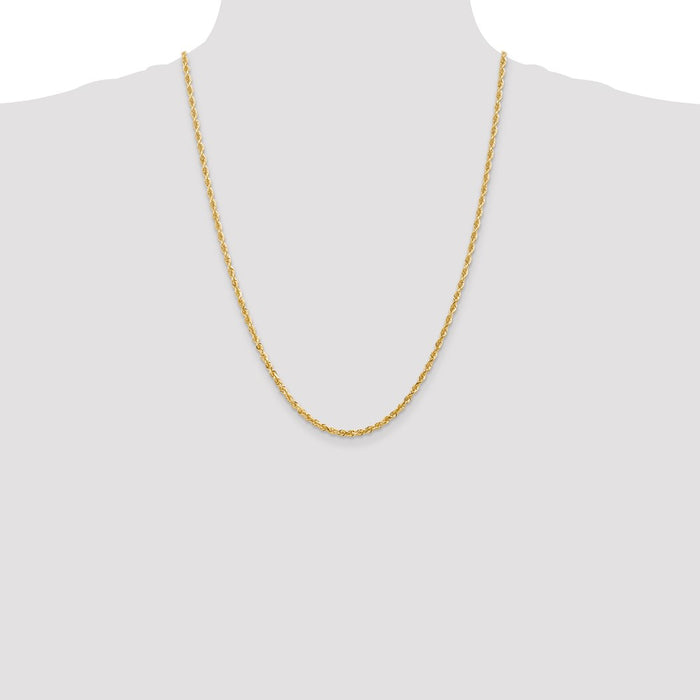Shop Exclusive 14K Gold 24-Inch 3mm Diamond-Cut Rope Chain - Stylish Value!-4