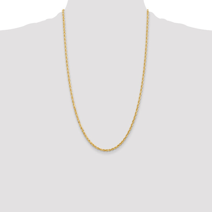 Buy High-Quality 14K Gold 26-Inch Diamond-Cut Rope Chain - Stylish Value!-4