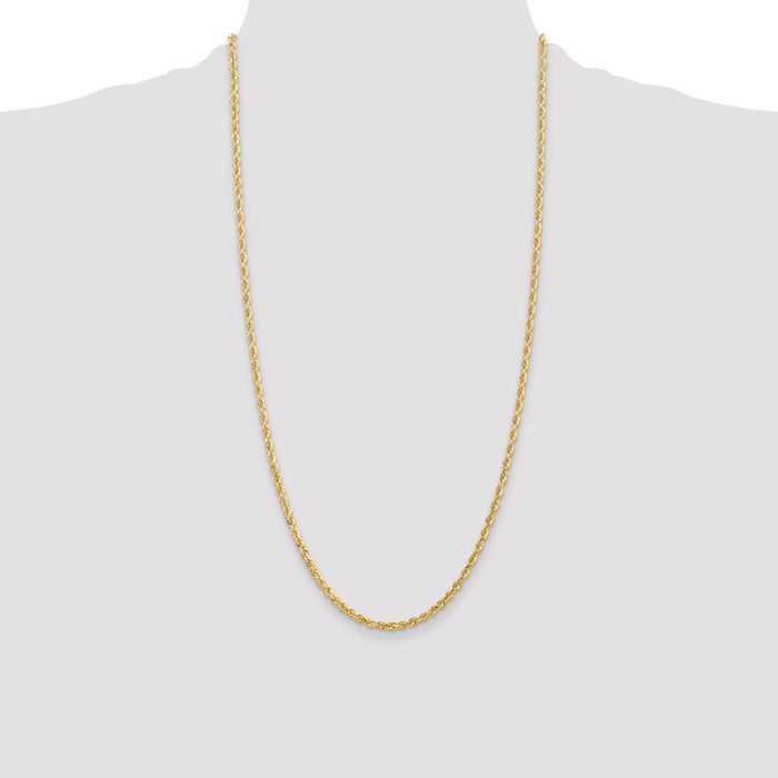 Shop Exclusive 14K Gold 28-Inch Diamond-Cut Rope Chain - Stylish & Affordable-4