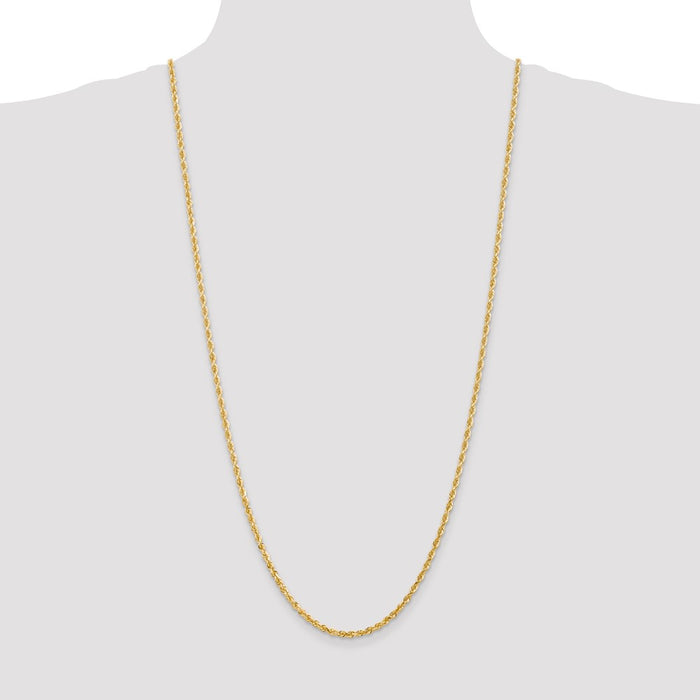 High-Quality 30-Inch 14K Gold Diamond-Cut 3mm Rope Chain - Stylish Value!-4