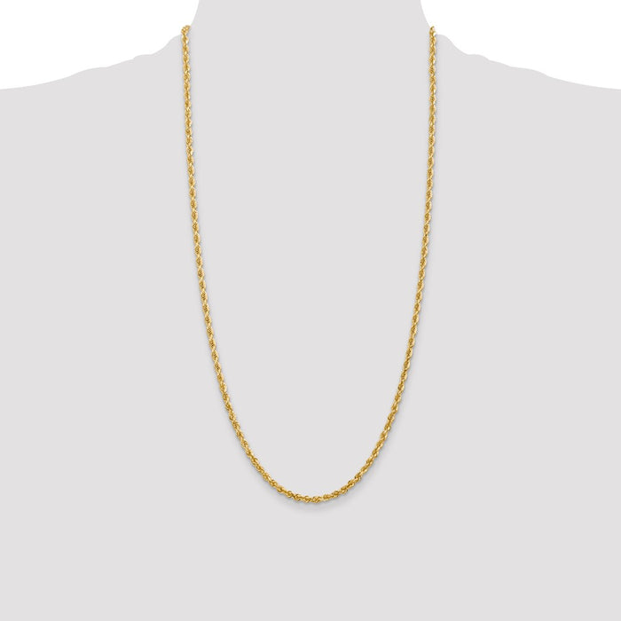 Exclusive 14K Gold 28-Inch Diamond-Cut Quadruple Rope Chain - Stylish Value!-4