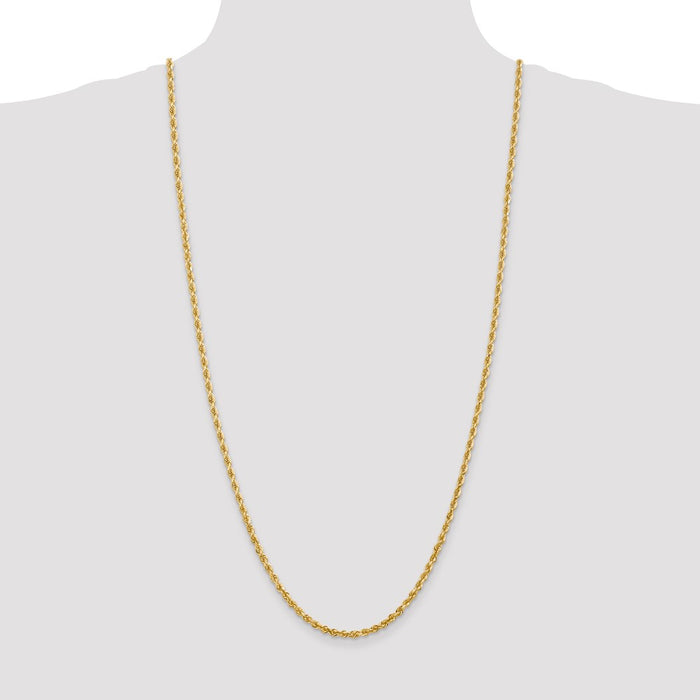 Buy Luxury 14K Gold 30-Inch Diamond-Cut Quadruple Rope Chain, 3.35mm-4