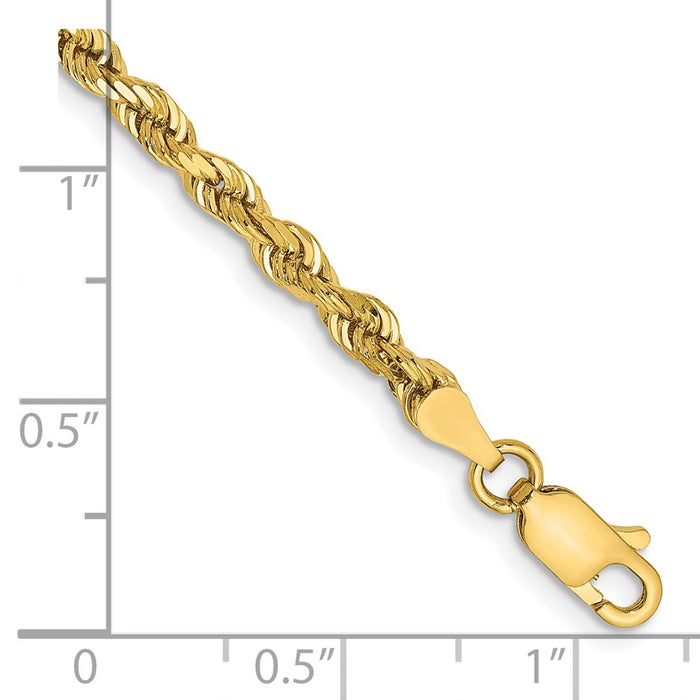 Exclusive 14K Gold 7-Inch Diamond-Cut Quadruple Rope Chain - Stylish 3.35mm-2