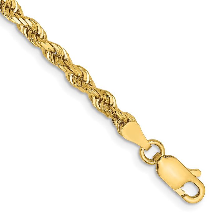 Buy 14K Gold 3.35mm Diamond-Cut Quadruple Rope Chain - Stylish 8-Inch Design-1