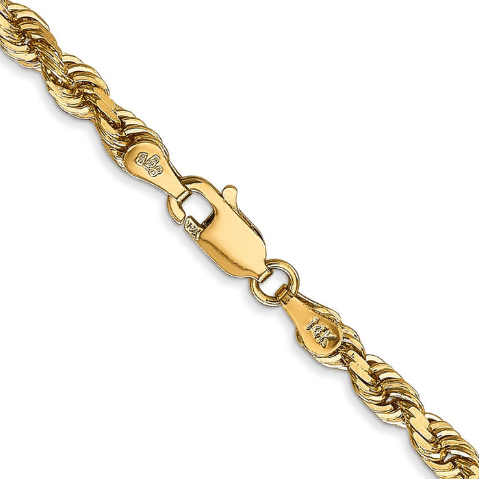 Exclusive 14K Gold 26-Inch 4mm Diamond-Cut Rope Chain - Stylish Value!-3