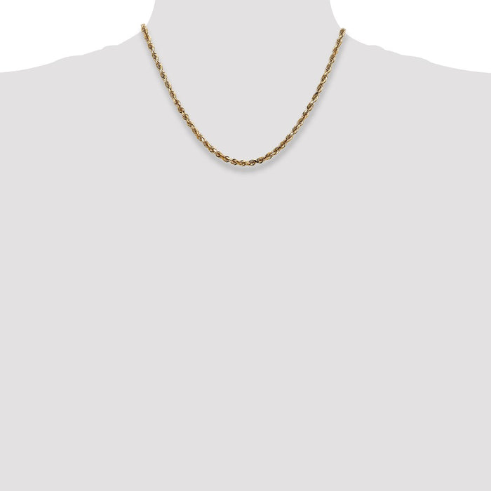 Buy Affordable 14K Gold 18-Inch 4mm Diamond-Cut Rope Chain - Luxury Style!-4