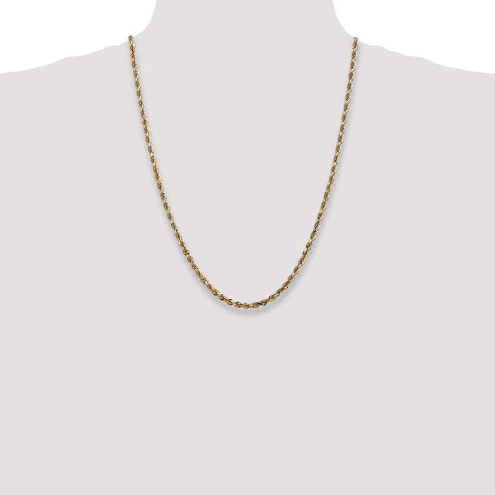 High-quality 24-Inch 4mm Diamond-Cut Quadruple Rope Chain in 14K Gold - Stylish Value-4