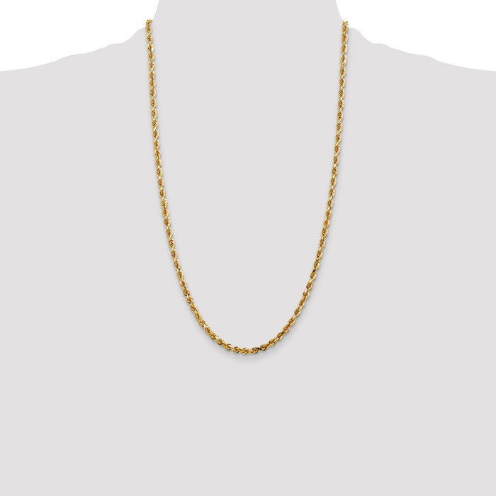Exclusive 14K Gold 26-Inch 4mm Diamond-Cut Rope Chain - Stylish Value!-4