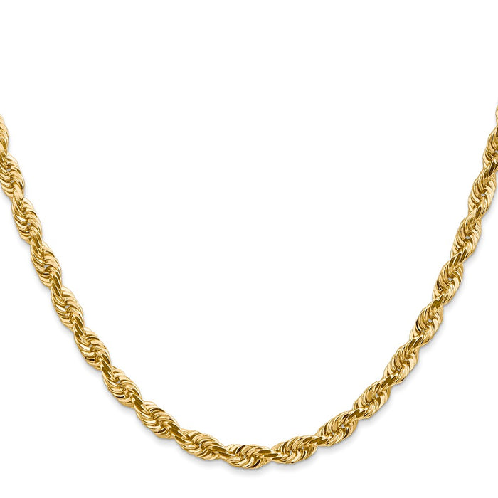 Shop Exclusive 14K Gold 26-Inch Diamond-Cut 4.5mm Rope Chain - Affordable Luxury!-2