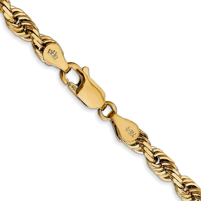 Shop Stylish 14K Gold 18-Inch 4.5mm Diamond-Cut Rope Chain - Luxury Look!-3
