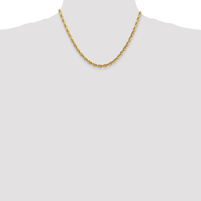 Shop Stylish 14K Gold 18-Inch 4.5mm Diamond-Cut Rope Chain - Luxury Look!-4