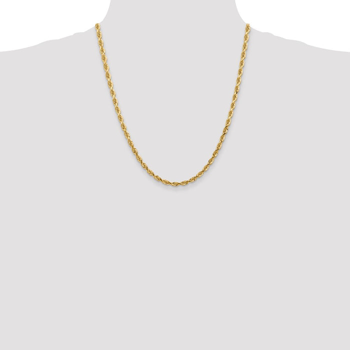 Shop Exclusive 14K Gold 22-Inch Diamond-Cut Quadruple Rope Chain, 4.5mm-4