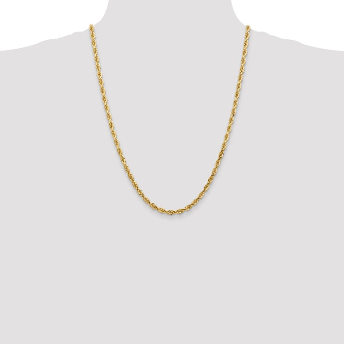 High-Quality 14K Gold 24-Inch Diamond-Cut 4.5mm Rope Chain - Stylish Value!-4