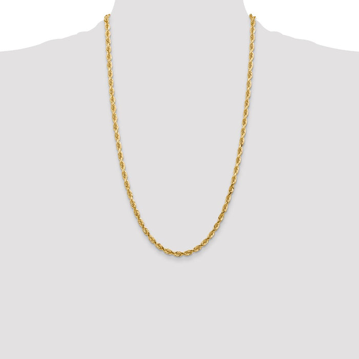 Shop Exclusive 14K Gold 26-Inch Diamond-Cut 4.5mm Rope Chain - Affordable Luxury!-4