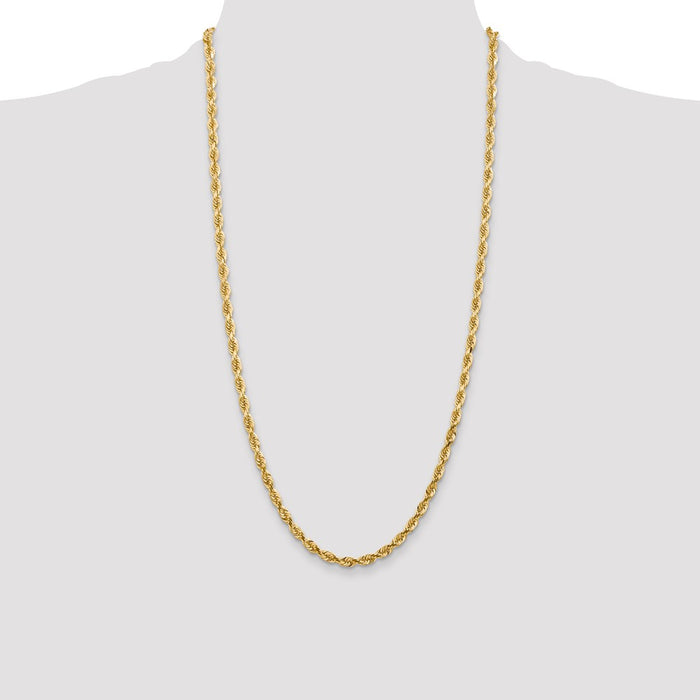 Exclusive 14K Gold 28-Inch 4.5mm Diamond-Cut Rope Chain - Stylish Luxury!-4