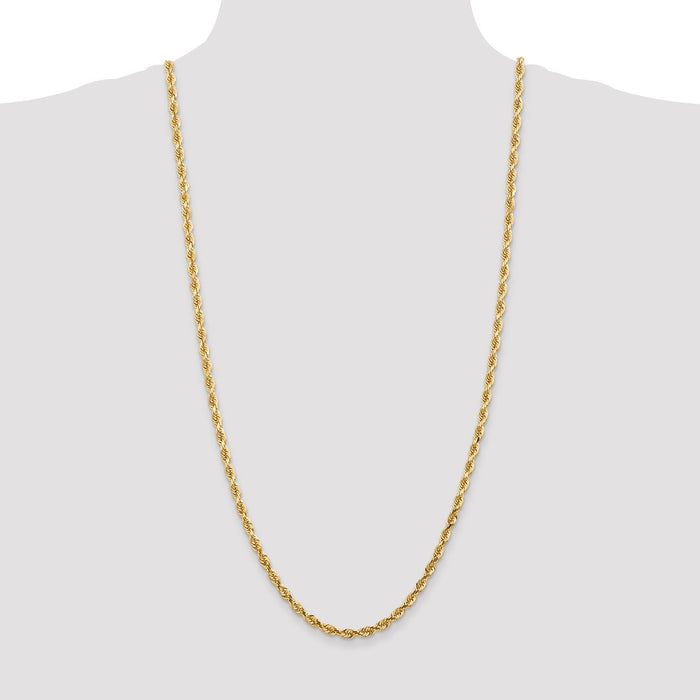 Exclusive 14K Gold 30-Inch 4.5mm Diamond-Cut Rope Chain - Stylish Luxury-4