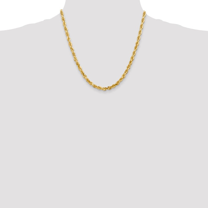 Shop Exclusive 14K Gold 20-Inch 5mm Diamond-Cut Rope Chain - Stylish Luxury!-4