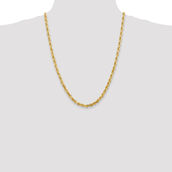 Shop Stylish 14K Gold 24-Inch 5mm Diamond-Cut Rope Chain - Exclusive Design-4