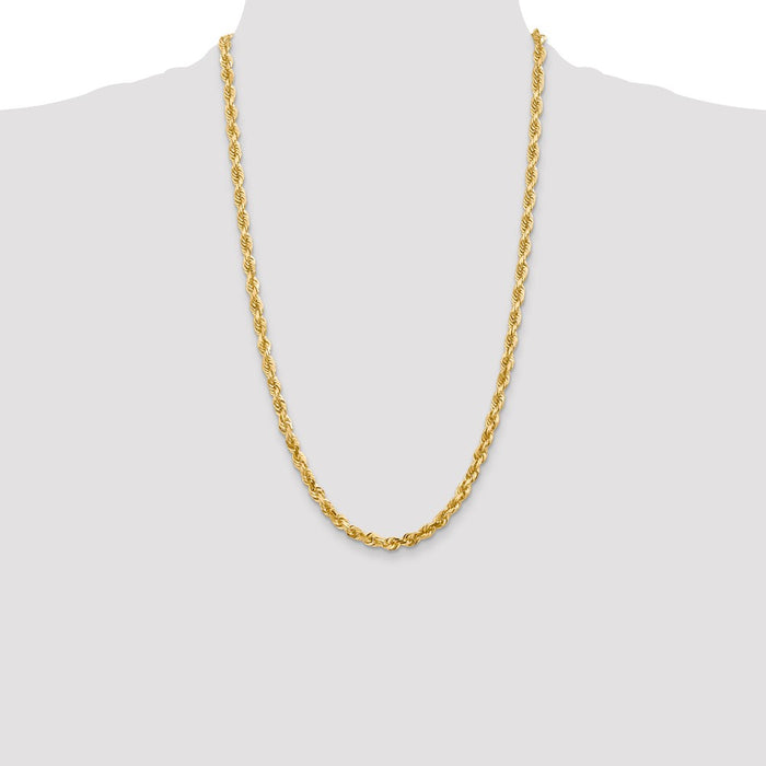 Exclusive 14K Gold 26-Inch Diamond-Cut Quadruple Rope Chain - Stylish & Affordable!-4