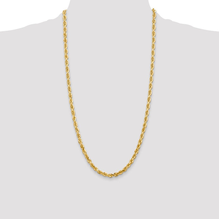 Shop Exclusive 14K Gold 28-Inch 5mm Diamond-Cut Rope Chain | Stylish Value!-4
