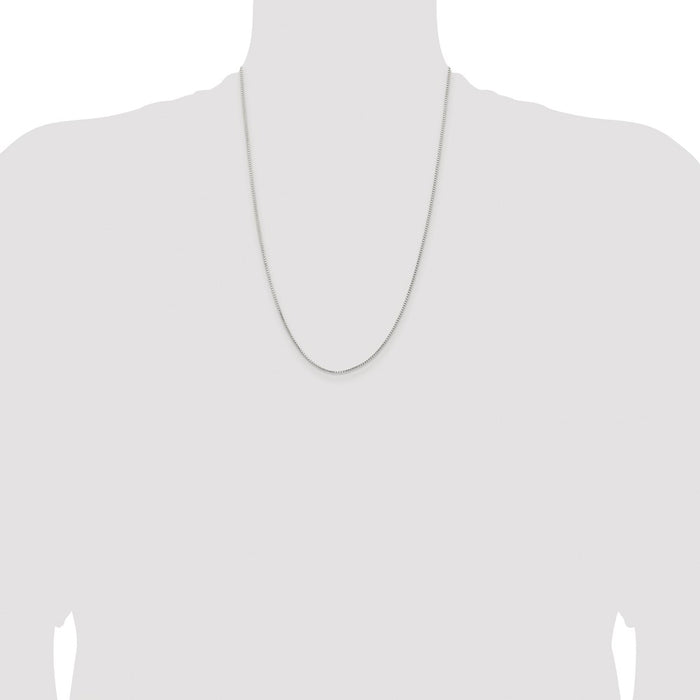 Buy Stylish Rhodium-Plated 1.1mm Diamond-Cut Round Box Chain in Sterling Silver-4