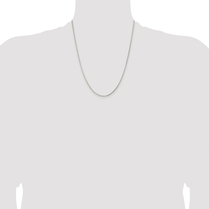 Exclusive Rhodium-Plated 1.3mm Diamond-Cut Round Box Chain - Luxury Sterling Silver-4