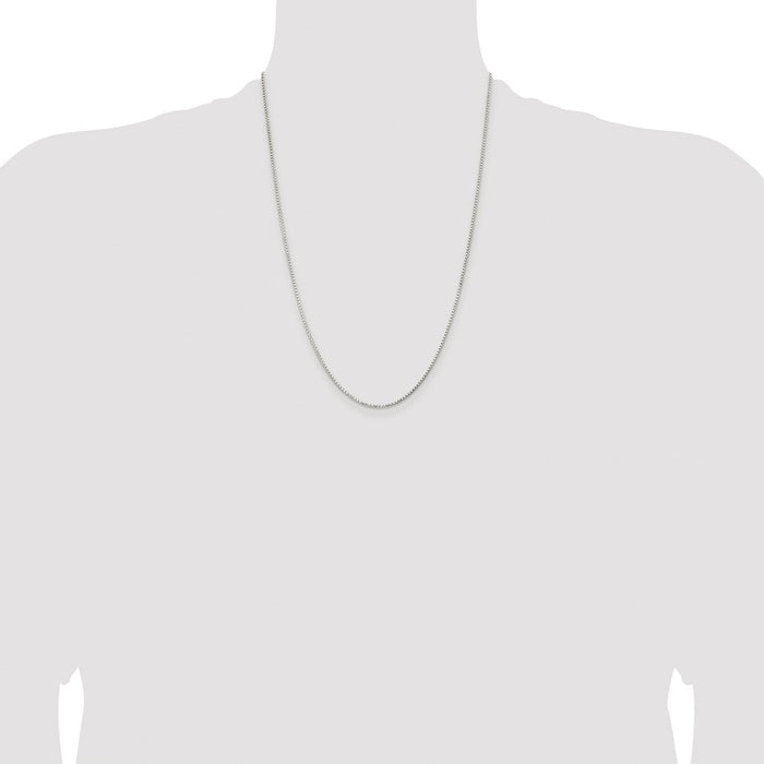 Exclusive Rhodium-Plated Sterling Silver 1.3mm Diamond-Cut Box Chain - Affordable Luxury-4