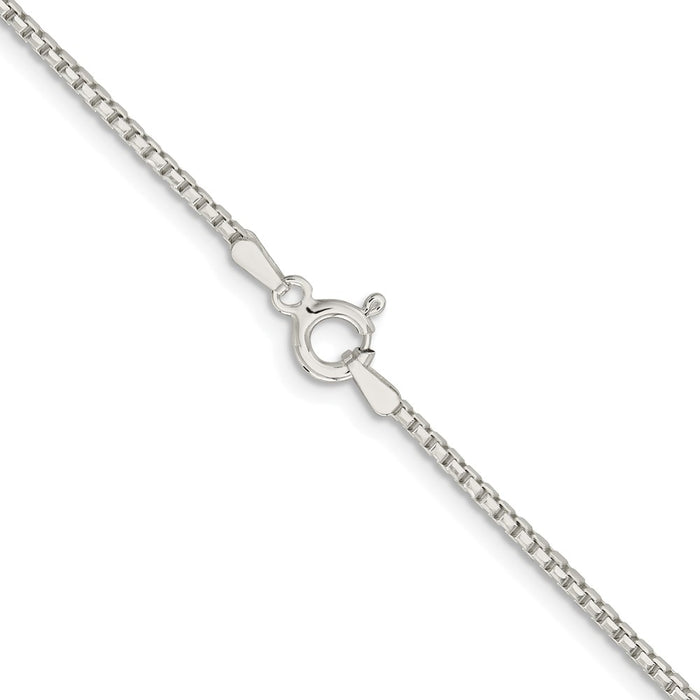 High-Quality Rhodium-Plated 1.5mm Diamond-Cut Round Box Chain, Affordable Sterling Silver-3