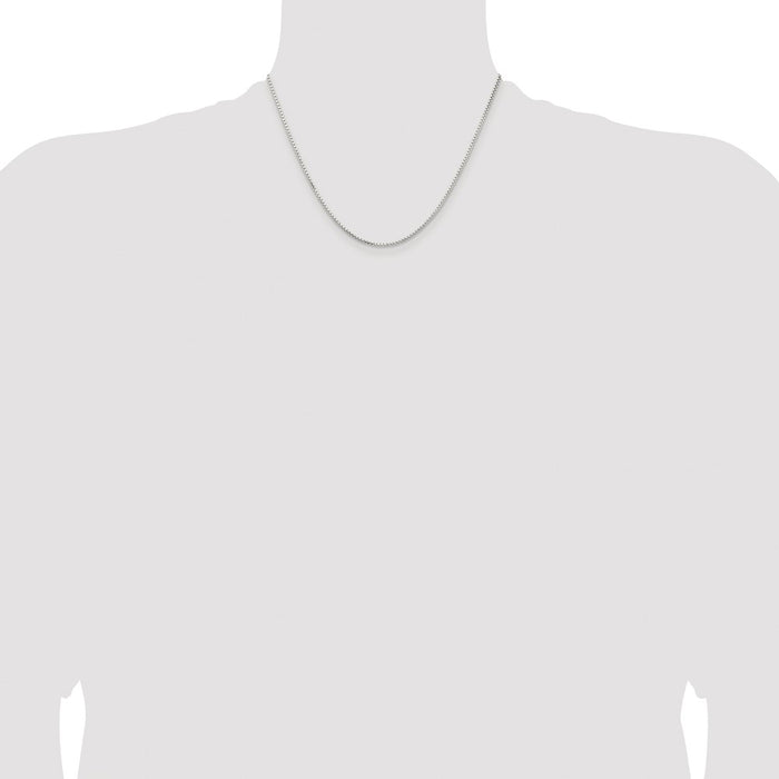 Buy Stylish 1.5mm Rhodium-Plated Diamond-Cut Round Box Chain in Silver-4