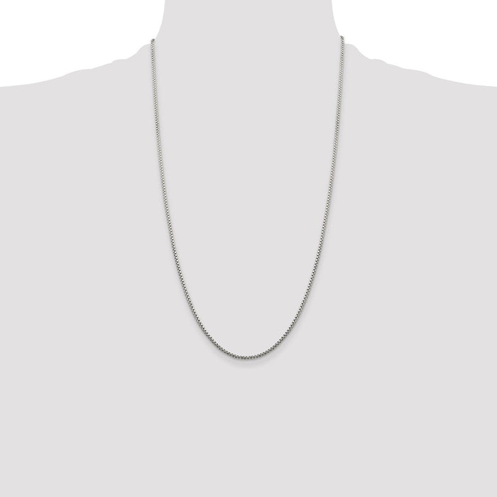 Buy Stylish 1.75mm Diamond-Cut Round Box Chain in Sterling Silver | Affordable-4