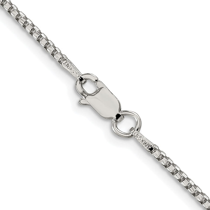 High-quality Rhodium-Plated Sterling Silver 1.75mm Diamond-Cut Box Chain-3