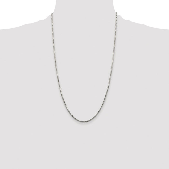 Buy Stylish Rhodium-Plated Sterling Silver 1.75mm Diamond-Cut Chain - Affordable Elegance-4