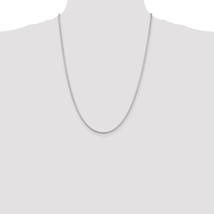 Buy 2mm Diamond-Cut Round Box Chain in Sterling Silver - Stylish Value Option!-4