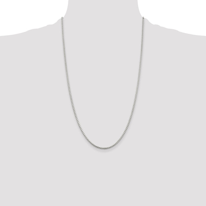 Buy Stylish 2mm Diamond-Cut Round Box Chain in Sterling Silver - Affordable Price!-4