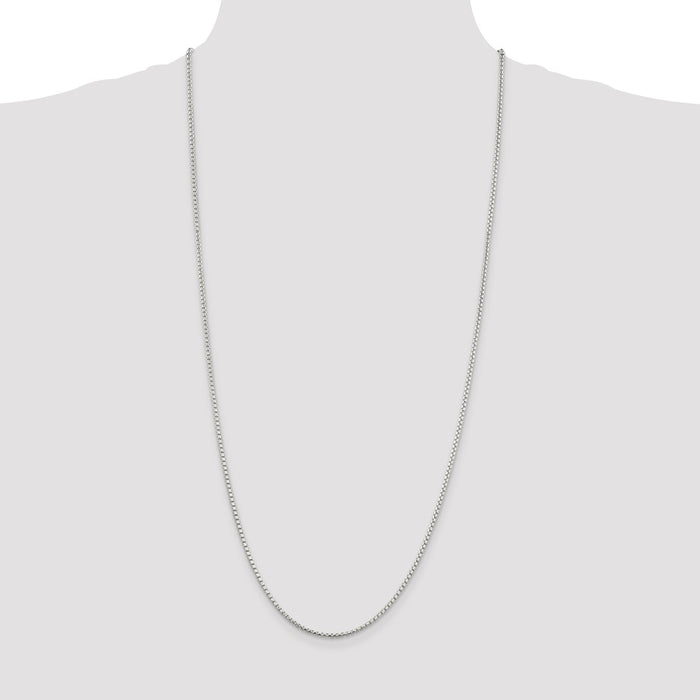 Exclusive 2mm Diamond-Cut Round Box Chain in Sterling Silver - Stylish Value-4