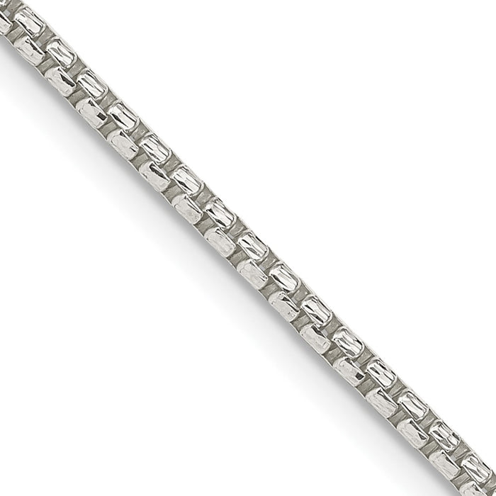 Buy Stylish 2mm Diamond-Cut Round Box Chain in Sterling Silver - Affordable Price!-1