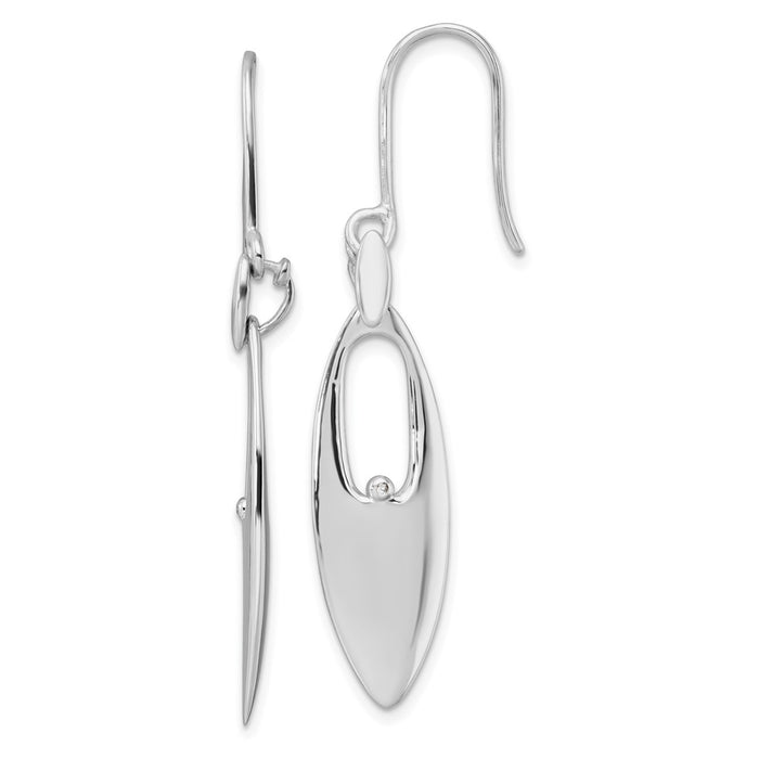 Buy Stylish White Ice Sterling Silver Rhodium-Plated Diamond Dangle Earrings-1