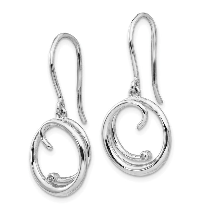 High-Quality Designer White Ice Rhodium-Plated Sterling Silver Dangle Earrings-2