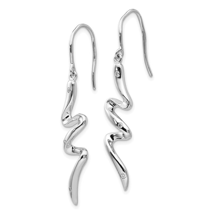 Exclusive White Ice Sterling Silver Diamond Dangle Earrings - Stylish & Affordable-2