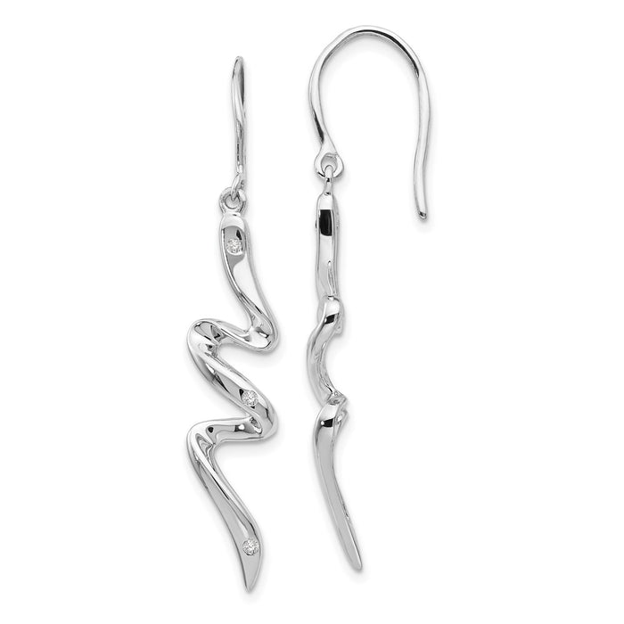 Exclusive White Ice Sterling Silver Diamond Dangle Earrings - Stylish & Affordable-1
