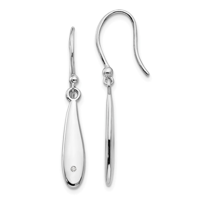 Buy Stylish White Ice Sterling Silver Rhodium-Plated Diamond Dangle Earrings-1
