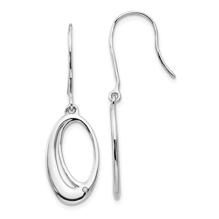 Exclusive White Ice Rhodium-Plated Sterling Silver Diamond Dangle Earrings - Stylish 14K Value!-1