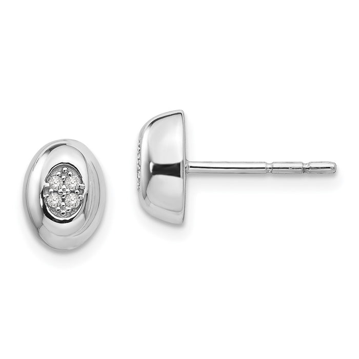 Shop Exclusive Rhodium-Plated Sterling Silver White Ice Diamond Stud Earrings - Stylish Luxury-1