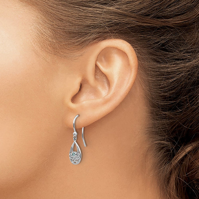 Shop Exclusive White Ice Rhodium-Plated Earrings with Blue Topaz, Stylish Design-3