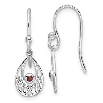 Buy Exclusive Rhodium-Plated Sterling Silver Garnet Earrings - Stylish & Affordable