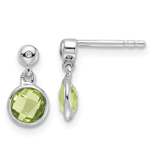 Buy Exclusive White Ice Sterling Silver Diamond & Peridot Dangle Earrings - Stylish & Affordable!
