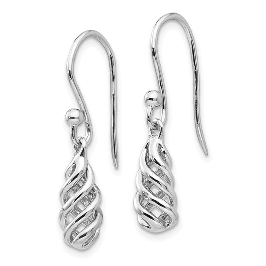 Shop Exclusive White Ice Sterling Silver Diamond Spiral Dangle Earrings - Stylish!