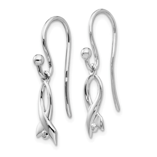 Shop Stylish White Ice Rhodium-Plated Sterling Silver Diamond Earrings - 1.5"