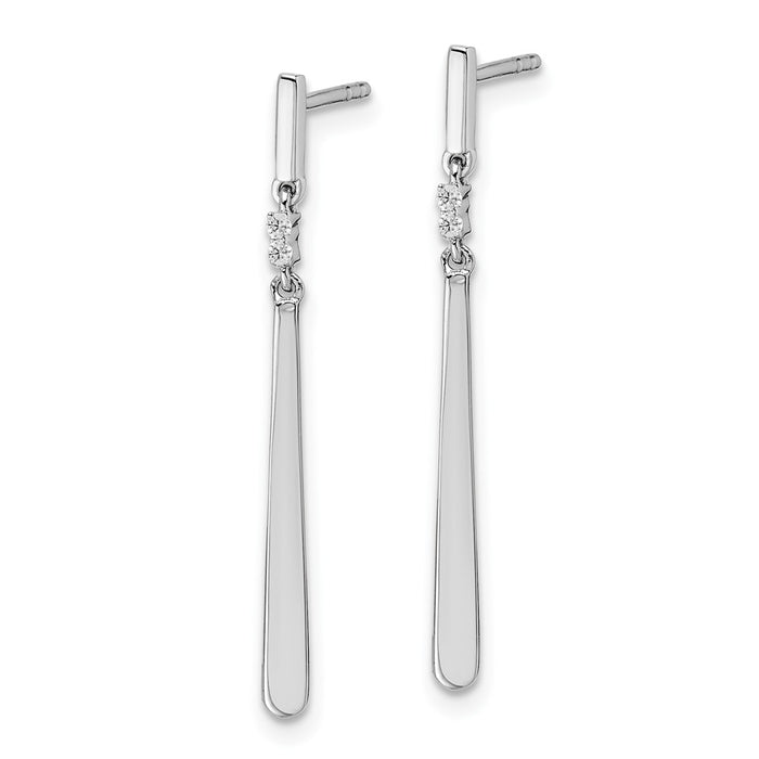 Buy Stylish White Ice Rhodium-Plated Sterling Silver Diamond Drop Earrings-2