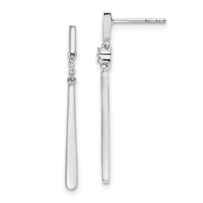 Buy Stylish White Ice Rhodium-Plated Sterling Silver Diamond Drop Earrings-1
